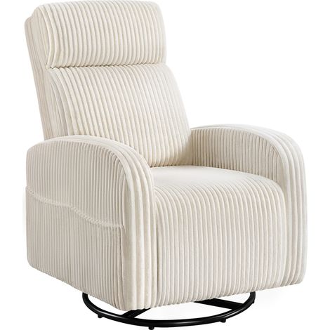 Yaheetech Poltrona a Dondolo Girevole Sedia per Allattamento Beige (1/5)