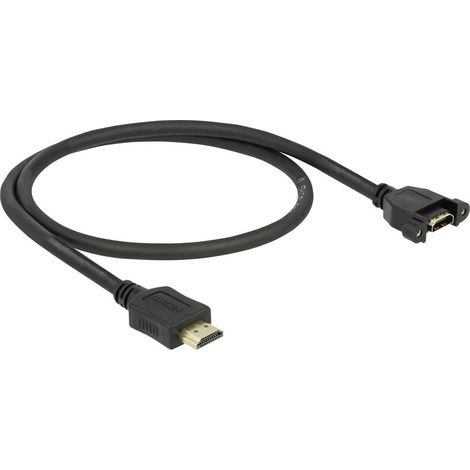Rallonge Delock HDMI Fiche mâle HDMI-A, Prise femelle HDMI-A 0.50 m noir 85463 contacts dorés Câble HDMI (1/3)