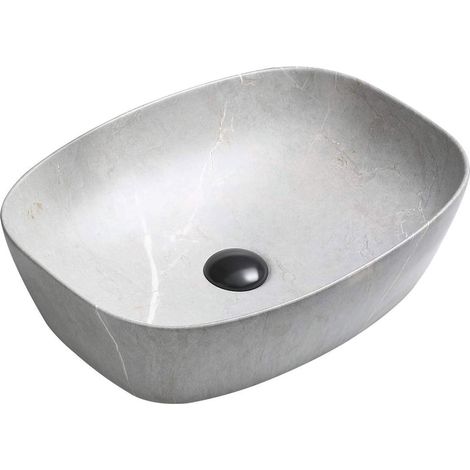 Mexen Editta lavabo de comptoir 49 x 37 cm, Gris pierre - 21384962 (1/2)