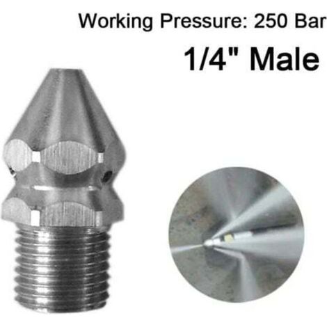 High-pressure cleaner cleaning nozzle, drain cleaning hose, 4-jet spray nozzle, garden accessories, high-quality tools, front hole