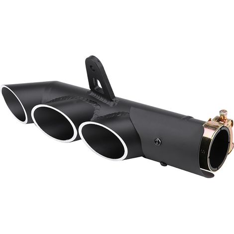 Échappement moto triple sortie, embout de pot d'échappement universel pour YZFR6, silencieux en métal, pièce de rechange.