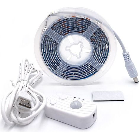 Bande de detecteur de mouvement USB, ruban de lumière LED étanche, 5v (1 mètre + detecteur de mouvement USB) (1/4)