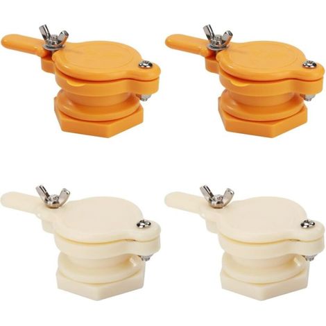 Lot de 4 vannes à miel pour extracteur, robinet d'extraction de miel, vanne à miel durable pour seau de 5 gallons, équipement d'extraction de miel, fournitures pour l'apiculture (2 jaunes + 2 blancs)