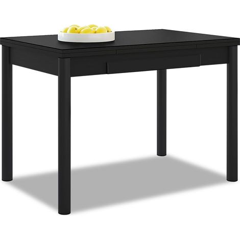 Table de Cuisine Extensible - Structure Noire - Idéale pour Les Petits espaces - Dimensions : 90 x 50 cm - Extensible : 140 x 50 cm (1/5)