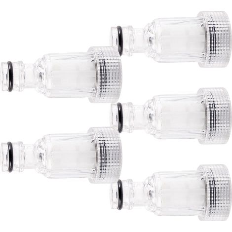 5 Stück Wasserhahnadapter aus transparentem Kunststoff, praktischer Wasserhahn-Zulaufschlauch, Universaladapter (1/5)
