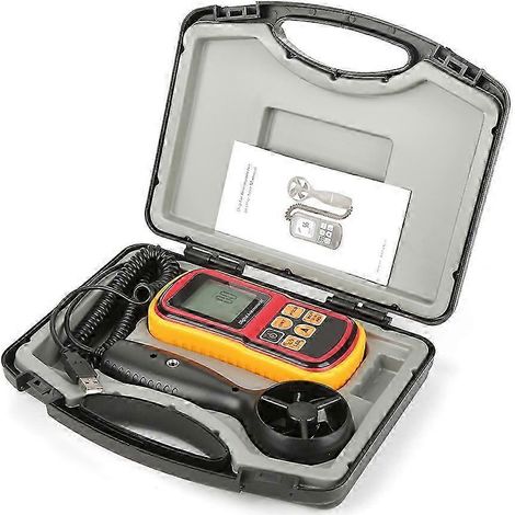 GM8901 Anémomètre numérique portable LCD, testeur de vitesse de l'air, mesure de la vitesse du vent et de la température (26-27 secondes) (1/4)