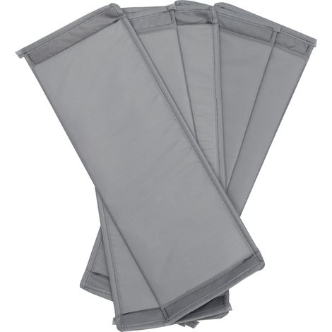 Set mit 6 waschbaren Schuhkartons aus Baumwollleinen, längs faltbar, grau, 63x33x15 cm, transparent, zur Schuhaufbewahrung.