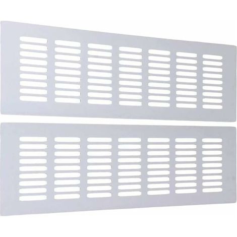 Griglia di ventilazione, rettangolare con un foglio di alluminio 30 cm x 8 cm – confezione da 2 – Per frigoriferi, acquari, terrari – Ventilazione efficace (1/5)