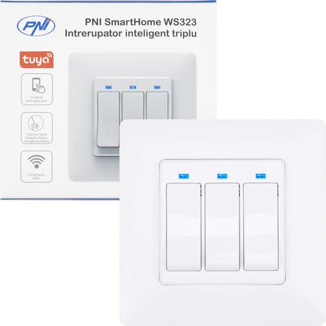 Interrupteur intelligent triple pour le contrôle de l'éclairage Internet compatible avec l'application (1/5)
