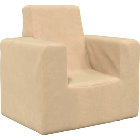 Divano per bambini in morbido peluche color crema 020020437