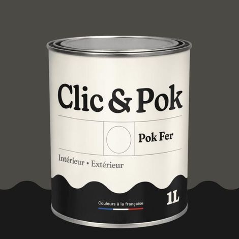 Peinture - POK - POK FER - Antirouille - Glycérophtalique - 1L - RAL 7022 Gris terre d’ombre