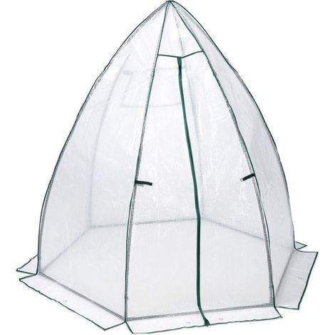 Serre d'hivernage pour plantes de jardin 185 x 180 x 160 cm régulation température usage extérieur en plastique transparent (1/5)