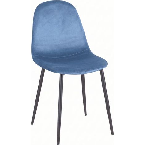 Sillas - Silla Teok Black Terciopelo - Azul (1/5)