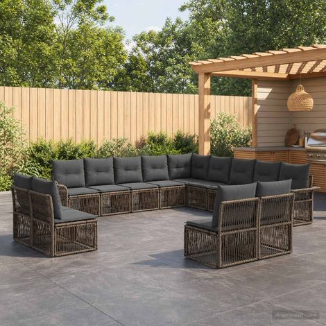 Set Divano da Giardino 13 pcs Grigio polyrattan vidaXL (1/5)