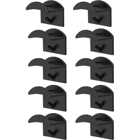 10 schwarze Wandhaken für Hüte, selbstklebende Baseballkappenhalter ohne Bohren, für Wohnzimmer und Schlafzimmer (1/5)