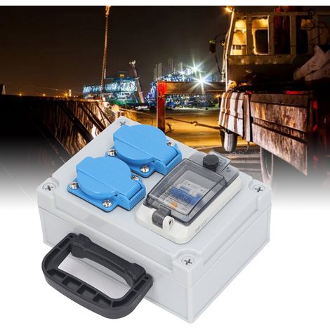 Prise murale portable double usage RCBO/RCD personnalisée à 2 prises européennes 250V 16A avec interrupteur et dispositif de courant différentiel résiduel 230V 40A 1P+N. (1/5)