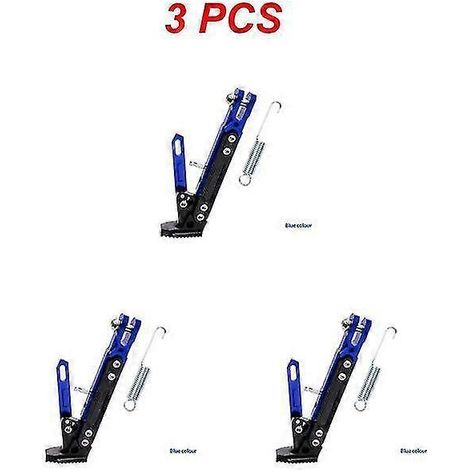 1–4 Stück Motorrad-Seitenständer, verstellbare Fußstütze, Parkständer für Elektromotorräder – Blau, 3 Stück