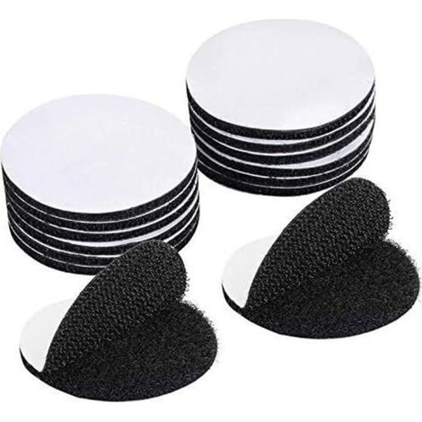 15 Pièces Noir Scratch Autocollant Double Face,Bande Auto-Adhésif, Adhesif Double Face Extra Fort, Rond (5 x 5cm) (1/4)