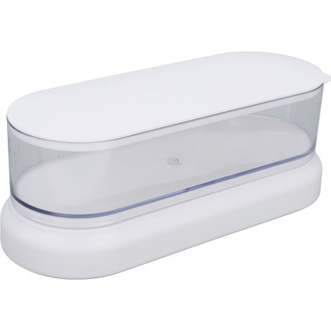 Nettoyeur d'outils à ongles ultrasonique portable avec visualisation, machine de nettoyage d'outils à ongles multifonction de 450 ml, blanc (1/5)