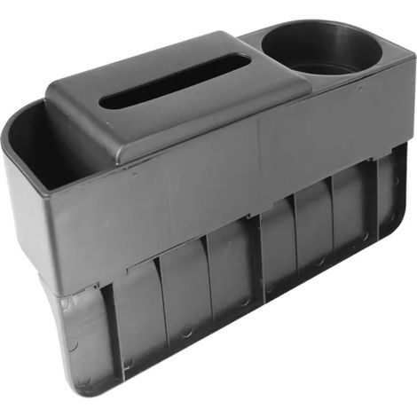 (Bleu) 1 boîte de rangement multifonctionnelle 3 en 1 pour siège auto, avec porte-gobelet, boîte à mouchoirs et rangement pour téléphone et lunettes de soleil. (1/5)