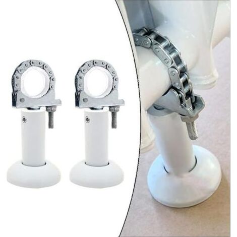 Lot de 2 supports de sol réglables en acier pour radiateurs en aluminium moulé sous pression offrant une flexibilité d'installation et un soutien sûr (1/5)