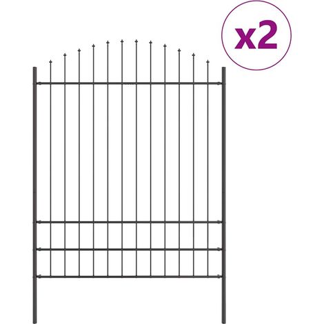 Maison Exclusive - Gartenzaun WOERDEN 2 Stk. 170 x 225 cm Grau (1/5)