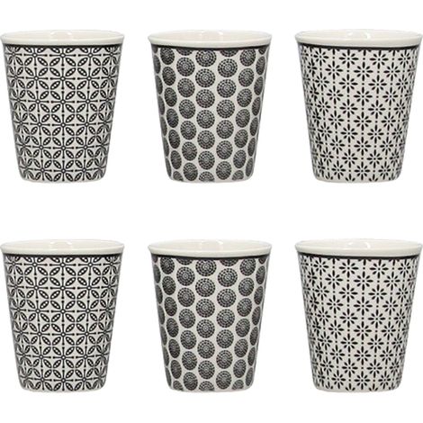 Lot de 6 gobelets en porcelaine 10cl, GRAPHIK