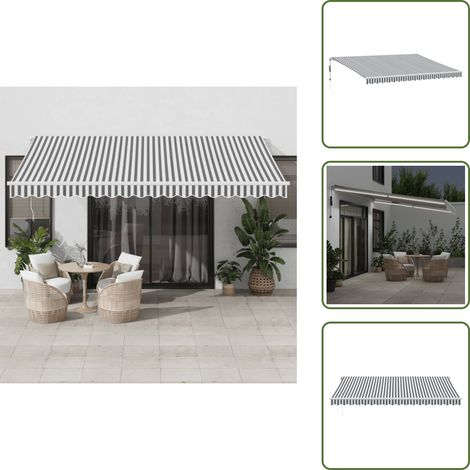 Markise Automatisch mit LED Anthrazit & Weiß 450x350 cm - Markise - Sonnenschutz - Gartendekoration - Outdoor Möbel - Terrasse (1/5)