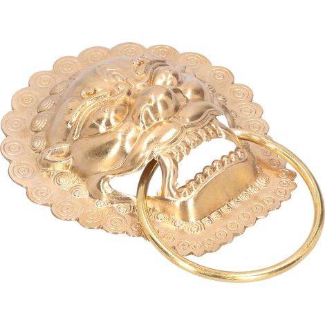 Heurtoir de porte antique en laiton, double poignée de porte pour porte latérale de cour en bois