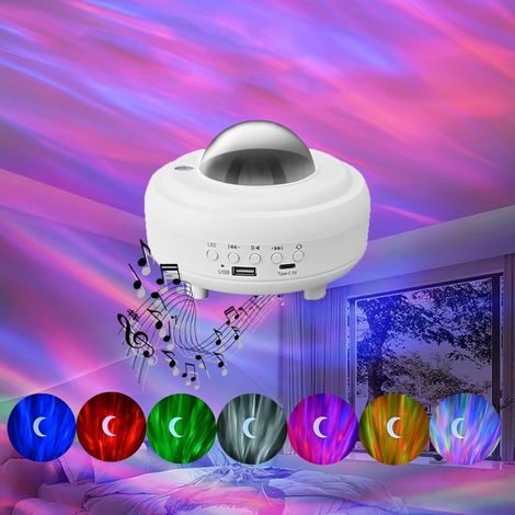 Lampe Projecteur Aurores Enceinte Bluetooth XY-899 RGB 5W USB Type-C 2400mAh Blanc Noir ABS PC 145x103mm Cadeau Chambre (1/4)
