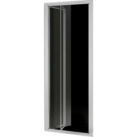 "PORTA A SOFFIETTO """"SMERALDA""""' TRASPARENTE 3MM PROFILO CROMO 83-88 - Ap. 78 cm" (1/2)