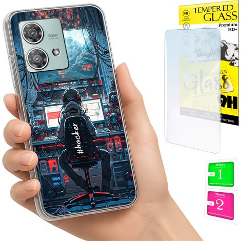 Funda para Motorola Edge 40 Neo con cubierta trasera y cristal 9H. (1/5)