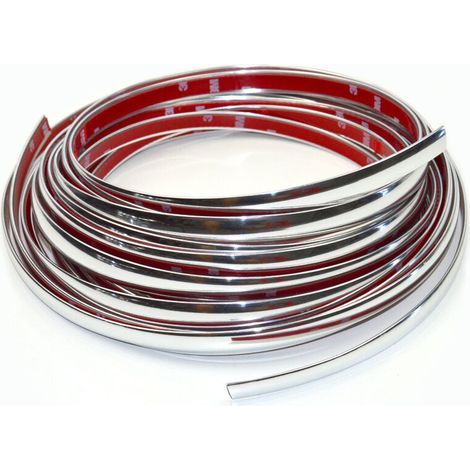 Bande Chrome Voiture 6mm5M Baguette Adhesive Chrome pour Carrosserie Fenêtre Décoration Extérieure (6mm5M) (1/4)