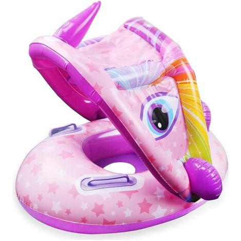 Bouée gonflable pour bébé, idéale pour les enfants de 1 à 4 ans (violette). (1/5)