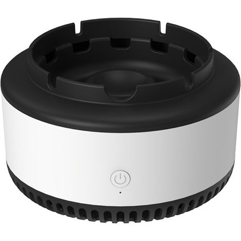 Cendrier intelligent multifonctionnel purificateur d'air, cendrier domestique à ions négatifs anti-mouches, blanc (1/5)