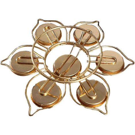 Chandelier à sept étoiles en métal, style lotus bouddhiste, pour lampe de Bouddha (1/4)