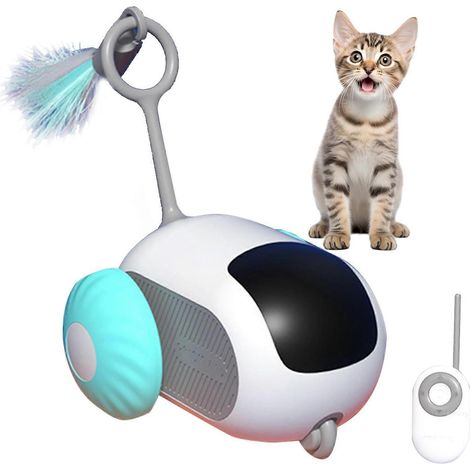 Voiture bleue pour chat - Jouet interactif télécommandé électriquement bleu (1/5)