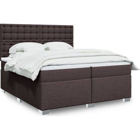 vidaXL Sommier à lattes de lit avec matelas Marron foncé 200x200 cm (1/5)