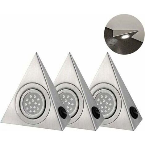 Lot de 5 spots LED, triangulaires, pour éclairage d'armoire de cuisine, lumière blanche (1/4)