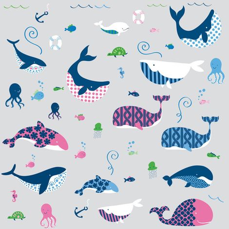 Stickers - Baleines Des Mers - Hauteur 45,7 cm (1/3)