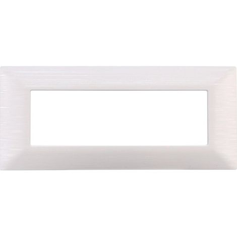 Placca Plastica ETTROIT Serie Starlight 7 Posti/Moduli 507, Serie Satinato Compatibile Con Vimar Plana, 5 Colori Disponibili (Bianco)