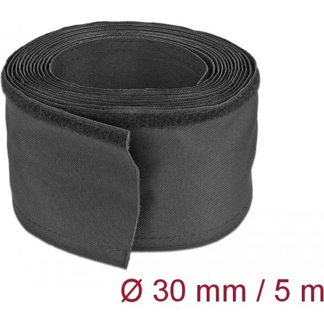Delock Manga tejida con cierre de gancho y lazo resistente al calor 5 m x 30 mm negro