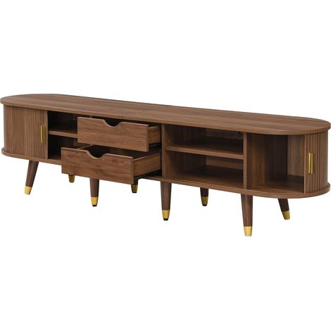 GagaMeuble TV 175 cm, rotin, effet noyer, MDF (1/5)