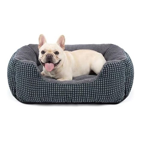 Panier Petit Chien, Lit Chien Lavable, Antidérapant Coussin Doux pour Petit Chiens et Chats, 51x48x15cm (1/5)