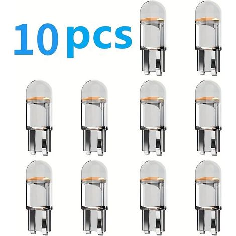Lot de 10 – Nouveau modèle 2023 Ampoules LED W5W T10 pour éclairage intérieur de voiture (12 V)