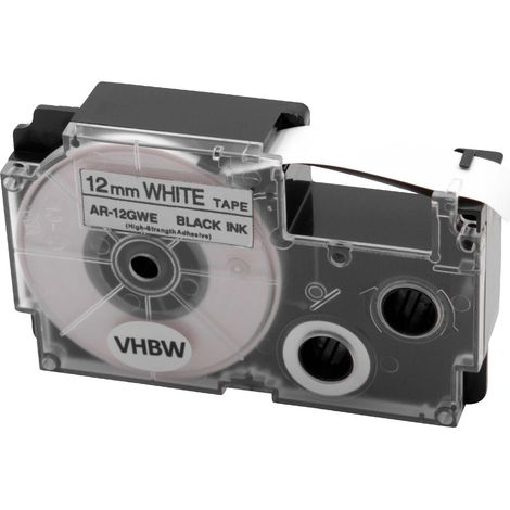 vhbw Label Tape Replacement for Casio XR-12GWE for Label Printer 5.5m x 12 mm, Black on White, plastic (1/2)
