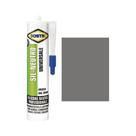 SILICONE NEUTRO SIL BOSTIK - GRIGIO RAL 7004 ML 300- 4 pezzi