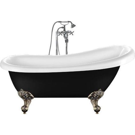 Freistehende Badewanne RICHMOND SCHWARZ Adlerfüße ALTBRONZE 171