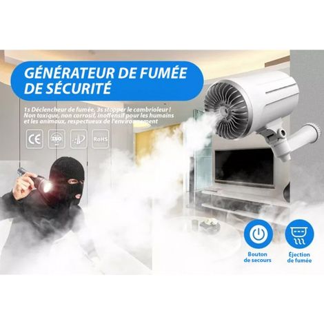 Générateur de fumée JT-501 – Machine à brouillard de sécurité – Couverture 150 m³ – Fumée froide biodégradable – Installation murale ou plafond