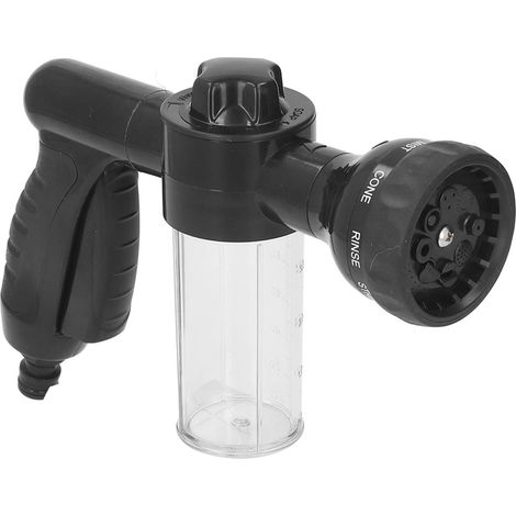 Pistolet à eau moussant avec distributeur de savon et gants de nettoyage, embout de tuyau d'arrosage, pulvérisateur de mousse haute pression pour laver et arroser les fleurs et doucher les animaux dom (1/5)